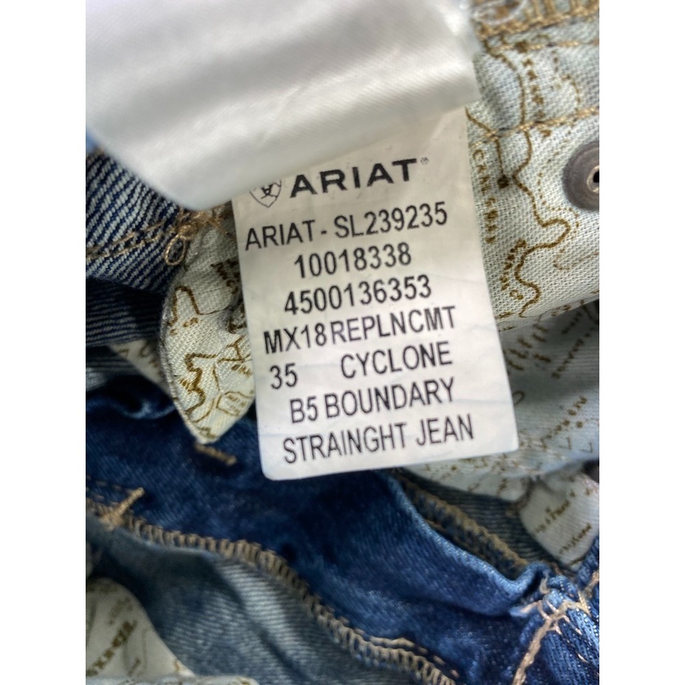 ARIAT Denim B5 Slim Jeans Boys Sz 12 Med Wash Adjustable Waist Western Wear - Picture 11 of 13
